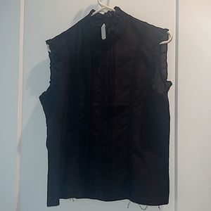 Black sleeveless blouse